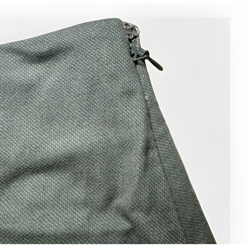 LOFT Womens A-line Skirt Size 6 Green Front Pockets Back Zip Fall - Picture 4 of 7